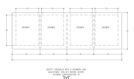 Ritorna Buffet Credenza 4 Drawers Configuration 18